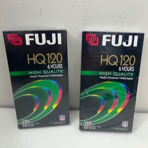 Lot of 2 Fuji HQ120 VHS Blank Video Tapes‎ T-120 6 Hour High Quality Sealed New